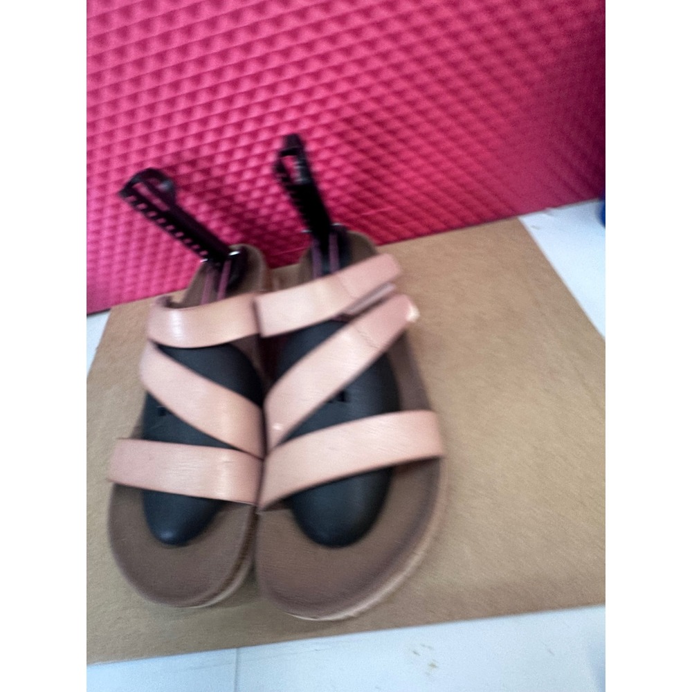 Skechers Arch Comfort Metallic Rose Gold Triple Strap Slide Sandals Womens